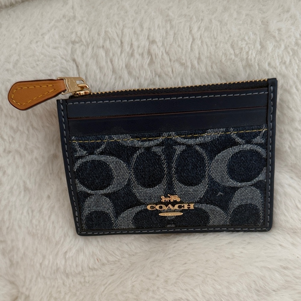 Coach Denim Signature Card Case